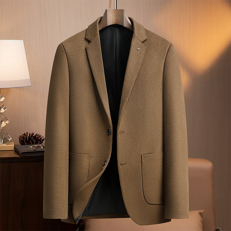 Áo Vest Nam 100% Lông Cừu Dáng Ôm Hàn Quốc Có Lớp Lót Cotton Dày Dặn Màu Nâu, Xanh Navy, Đen