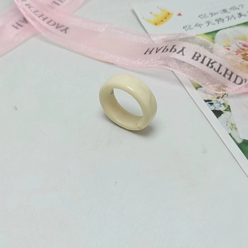 现货树脂醋酸戒指女混合彩色圆形方形指环套装外贸内销指圈批发