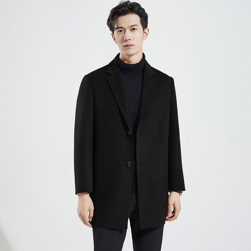 Áo Khoác Dạ Nam 100% Lông Cừu Dáng Dài Vừa Phong Cách Business Màu Xanh Navy, Xám, Nâu, Nâu Đậm...
