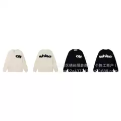 European and American Cross-Border Trendy Brand Autumn and Winter Collection Ow Letter Logo Series Pattern Loose Pullover Sweater Wholesale