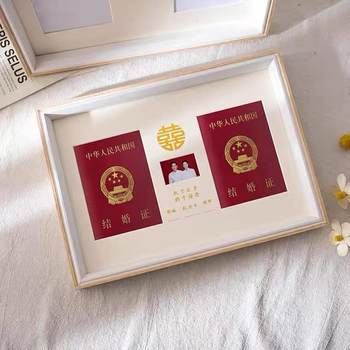 Marriage certificate photo frame setting table high-level sense registration photo ornaments creative identification photo certificate storage and storage frame