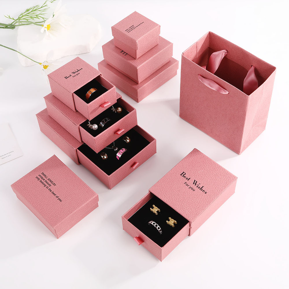 Manufacturers new cherry powder drawer box ring necklace jewelry box earrings bracelet jewelry box gift box wholesale