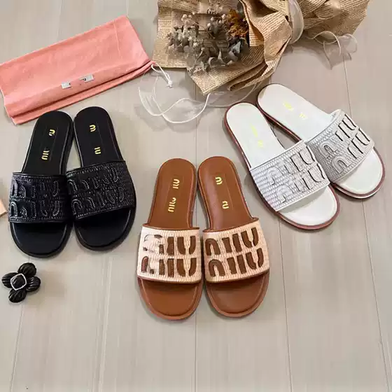 Sheepskin Version! Amin's Holiday Woven Flat Sandals for Women, Summer Outdoor Beach Slippers with Color-Blocking Design