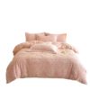 Winter Rabbit Fur Burnt Flower Embroidered Bed Sheetss Four-Piece Set Double-Sided Thickened Milk Velvet Bed Three-Piece Set Light Luxury Wholesale