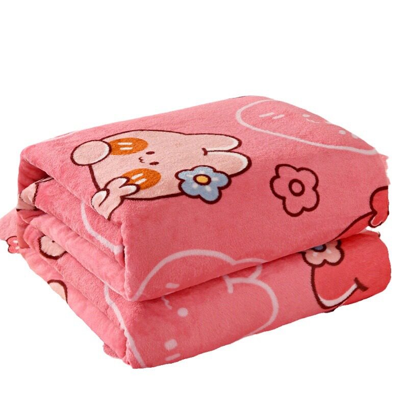 Single and Double Thickened Air-Conditioned Blankets for Student Dormitories, Four-Season Blankets, Bed Sheetss, Cute Home Blankets to Keep Warm in Winter