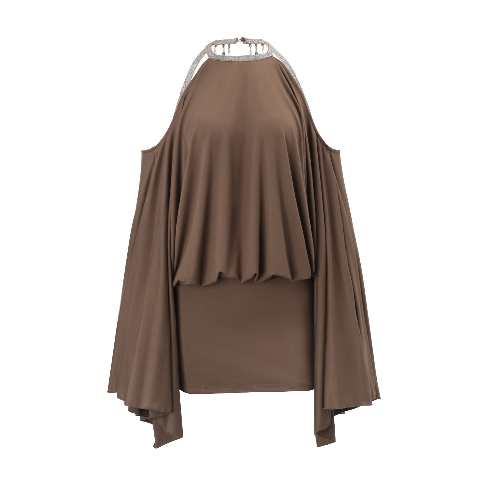 Womens Spring Dress Sexy Open Back Loose Fit Irregular Batwing Sleeve Bodycon Style Perfect for Parties and Events