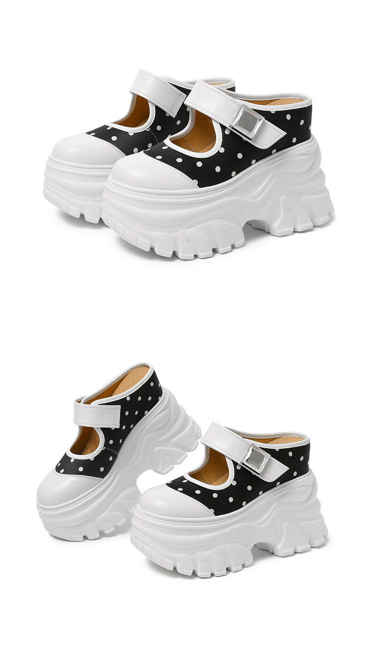 Sandal cao gót nữ hở mũi, đế xuồng 12 cm, quai bọc mũi, phối màu, phong cách dạo phố — [Đen], [Trắng], [Vàng nhạt] chi tiết 18