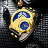 2024 New Arrival Belt Men's Watch Large Dial Quartz Watch Trendy Sports Watch Cross Border Gold Watch