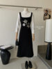 [Y.Jia Yijia] 5805 Embroidered Layered Vest Dress + Slim-Fitting Bottoming Shirt Suit