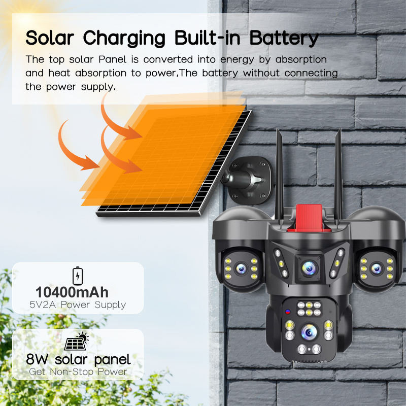 Solar Surveillance Camera Company Outdoor Panoramic Wireless Outdoor Multi-Eye Surveillance Aov Camera