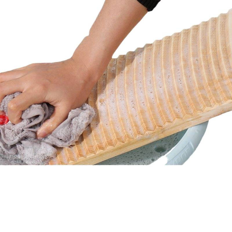 Solid Wood Washboard, Thickened Washboard, Whole Wood Washboard, Household Kneeling Washboard, Hand-Held Washboard
