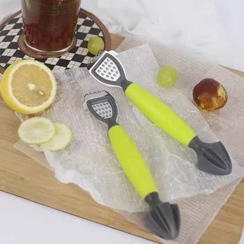 Lemon Grater Household Juicer Stainless Steel Double Head Orange Peel Peeler Scraper Multifunctional Lemon Cone Grater