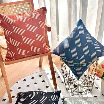 Factory new pillow geometric jacquard cushion oblique pillowcase chair backrest American simple foreign trade Wholesale