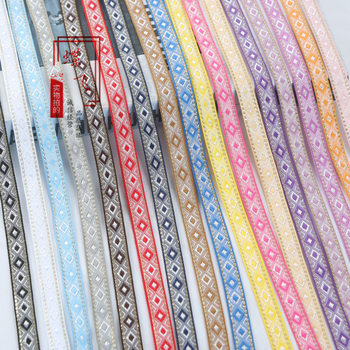 1cm Gold and Silver Silk Diamond Jacquard Ribbon Clothing Window Decoration Decorative Hat Decoration Home Textile Supplies Lace Accessories