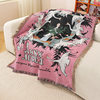 Custom Pattern Jacquard Multifunctional Decorative Tapestries Cotton Blanket Sofa Towel Office Nap Blanket High-end Gift Blanket