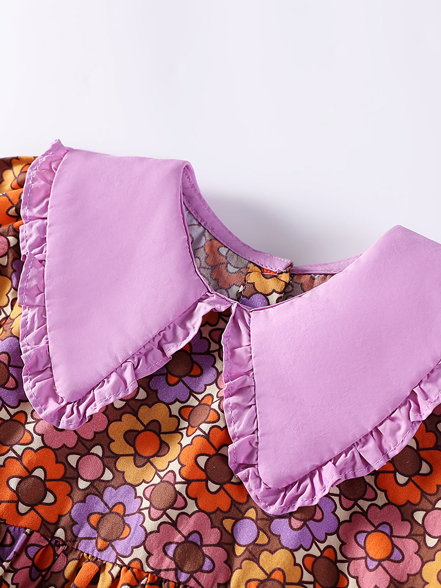 Gaun lengan pendek anak perempuan, gaun katun anak kecil dan menengah, gaun anak musim panas