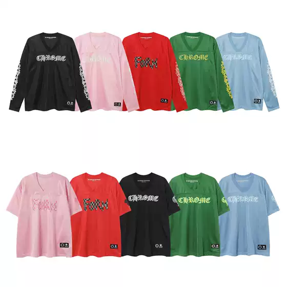 Chrome Hears Ice Hockey Jersey Mesh Floral Arm Cross Print Couple's Set