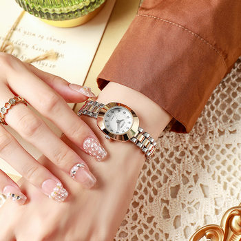 New Ins-Style Women's Fashion Niche Simple Gold-Plated Diamond-Studded Quartz Watch