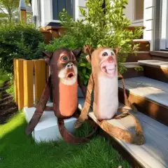 Cross-Border New Product Monkey Print Pillow Plush Toy Hand Puppet Spoof Magnet Adsorption Pendant Doll Spot Wholesale