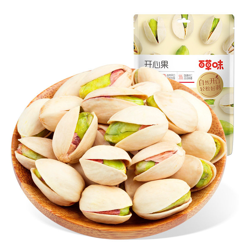 Baicaowei Pistachios 100G/30G Nuts and Dried Fruits Internet-Famous Snacks Natural Color No Bleaching Bagged Salted Roasted