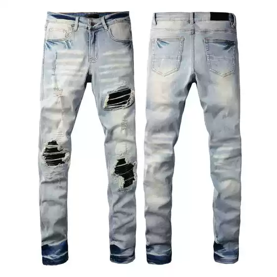 European and American Internet Celebrity American Street Hip Hop Trend Ripped High Street Foot Slim Skinny Jeans 2025 Niche