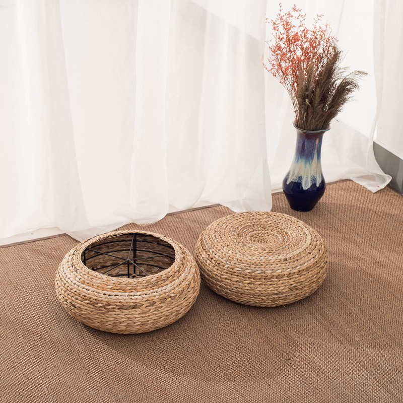 Straw Futon Cushion Tatami Bay Window Cushion Round Sitting Pier Rattan Thickened Household Tea Ceremony Meditation Mat