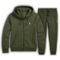 Army green zipper suit white