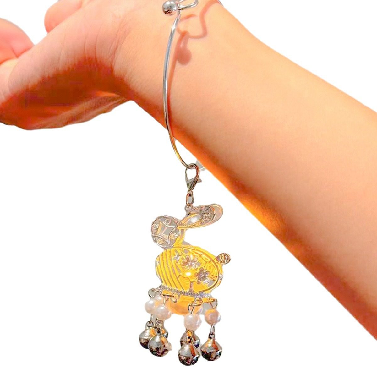 New Chinese Style Luminous Bracelet Exquisite Bracelet with Lamp Ancient Style Palace Bell Jewelry Bracelet Pendant Hanfu Accessories