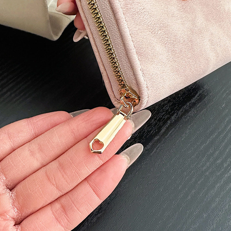 Cute zipper card holder Women's Small New Frosted id bag multi-card large capacity Student women's card holder wallet