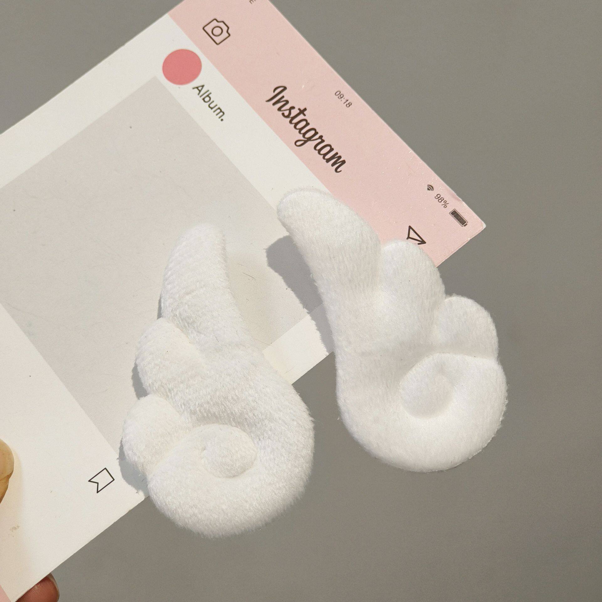 双面毛绒天使小翅膀发夹y2日系高颜值魔法少女发夹侧边夹饰品批发