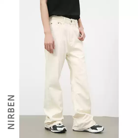 Nirben Denim | American black jeans men's high street vibe national tide Joker micro horn basic pants