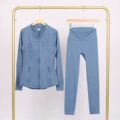Dark blue jacket and cropped pants suit