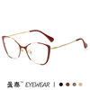 Anti-blue light cat eye retro glasses frame 2023 new plain glasses European and American metal paint fashion cross-border glasses frame
