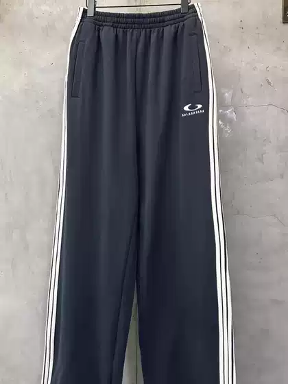 Summer New Single-Ring Embroidered Logo Five-Stripe Sports Casual Loose Sweatpants Men's Pure Cotton Long Pants