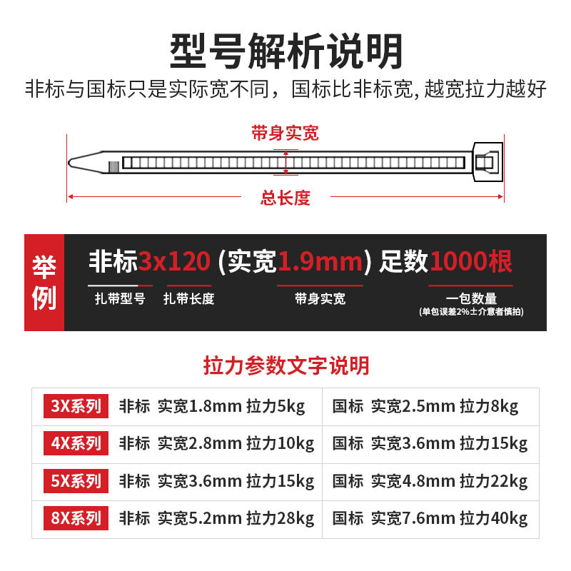 Self-locking cable tie plastic cable tie wire tie wholesale cable tie high and low temperature cable tie manufacturer