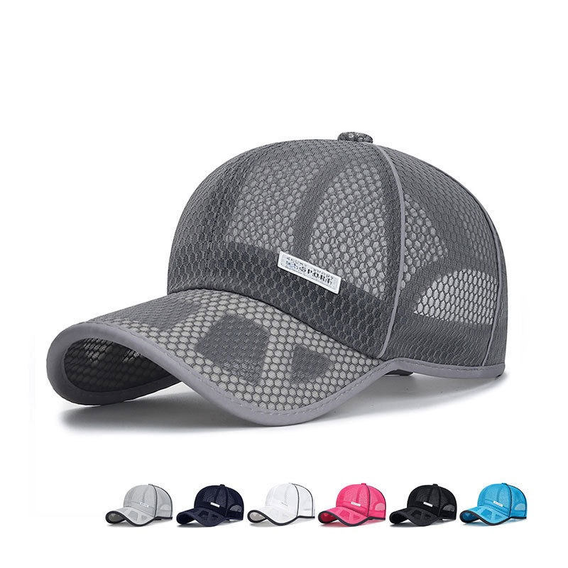 ตาข่ายกลวงระบายอากาศเบสบอลหมวกฤดูร้อน Sun Protection Shade ช...