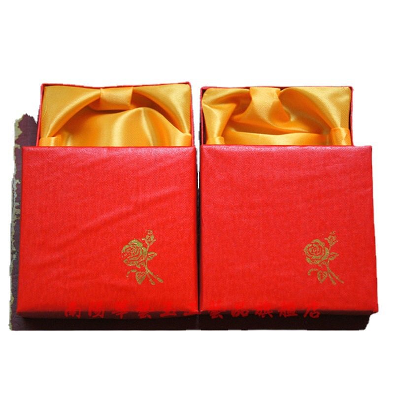 Red Square Paper Box Packaging Box for Jade Flower Bracelet, Rose Flower Bracelet Paper Box, Simple Bracelet Gift Box