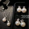 Austrian Court Princess Gemstone Australian White Pearl Necklace Tahiti Zhenduo Hemp Bead Zircon Earrings suit