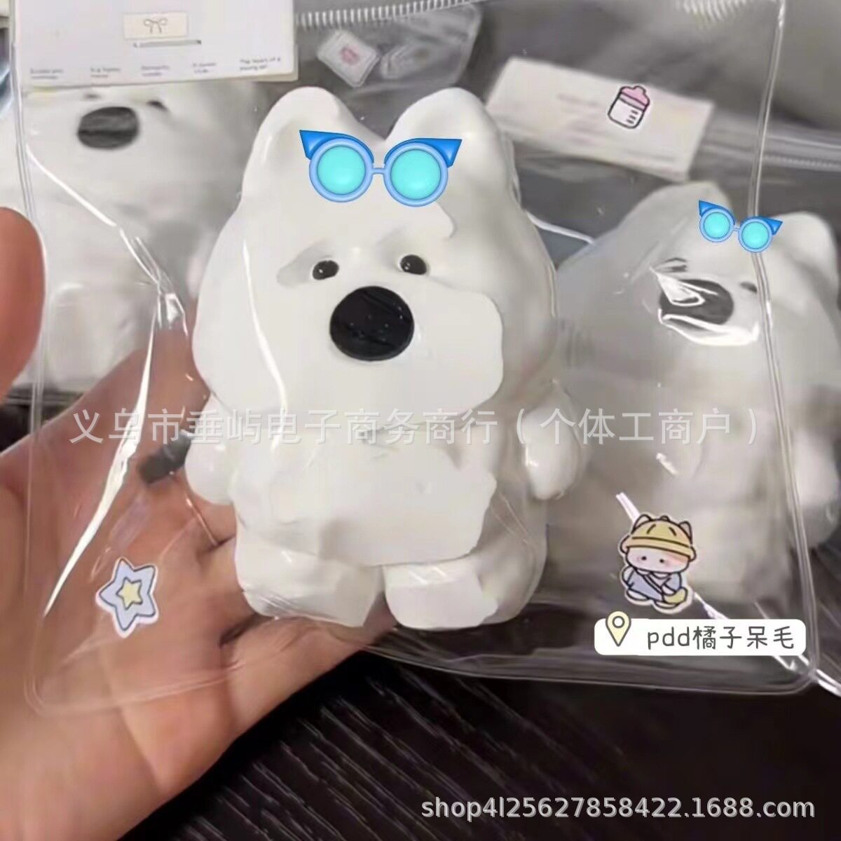 西高地の子犬は光板をつまんでいます。