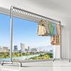 Bold galvanized steel pipe clothes drying rack floor-standing household balcony clothes hanger outdoor double pole simple water pipe clothes drying rack