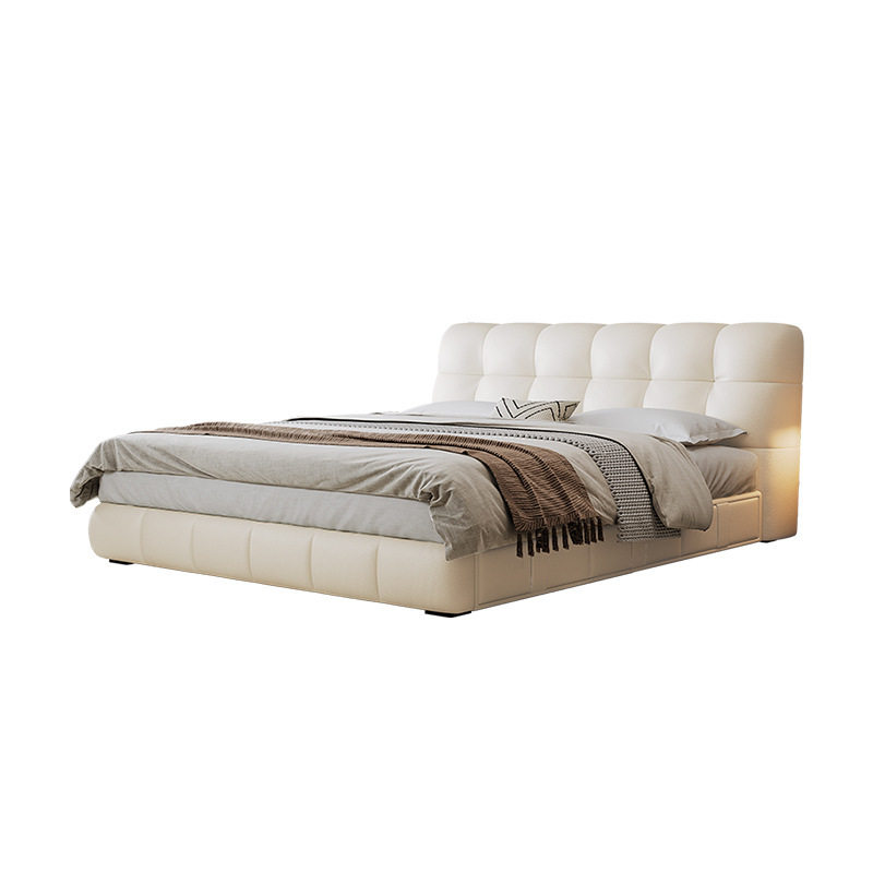 Free Shipping Puff Storage Bed with Drawer Multifunctional Leather Bed French Modern Simple Light Luxury Leather Bed Master Bedroom King Bed