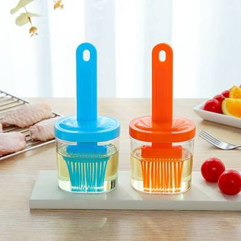 Household silicone oil brush cake oil high temperature resistant integrated oil brush suit with cover barbecue brush oil brush is available in quantity and price