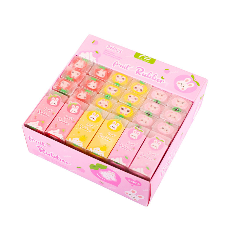 Cherry blossom cartoon eraser for elementary school students cute children fruit animal sandwich cutting eraser no marks super clean