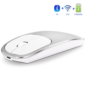 Cross-Border Aluminum Alloy Dual-Mode Wireless Bluetooth Mouse Rechargeable Silent Unlimited Computer Accessories Wireless Dual-Mode