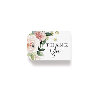 Wedding flowers THANKYOU tag white card wedding candy tag leaves wedding party craft blessing card