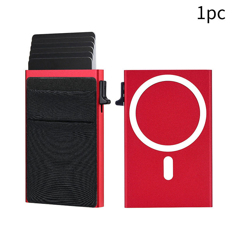 Magnetic Aluminum Alloy Card Holder Automatically Pops up Business Card Box Anti-Theft Brush Anti-Degaussing Rfid Card Holder Metal Card Holder