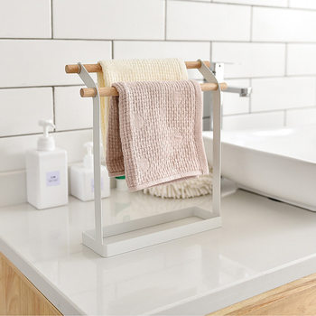 25 Years New Style Household Metal Nordic Style Non-Punch Double-Pole Vertical Towel Rack Desktop Rack