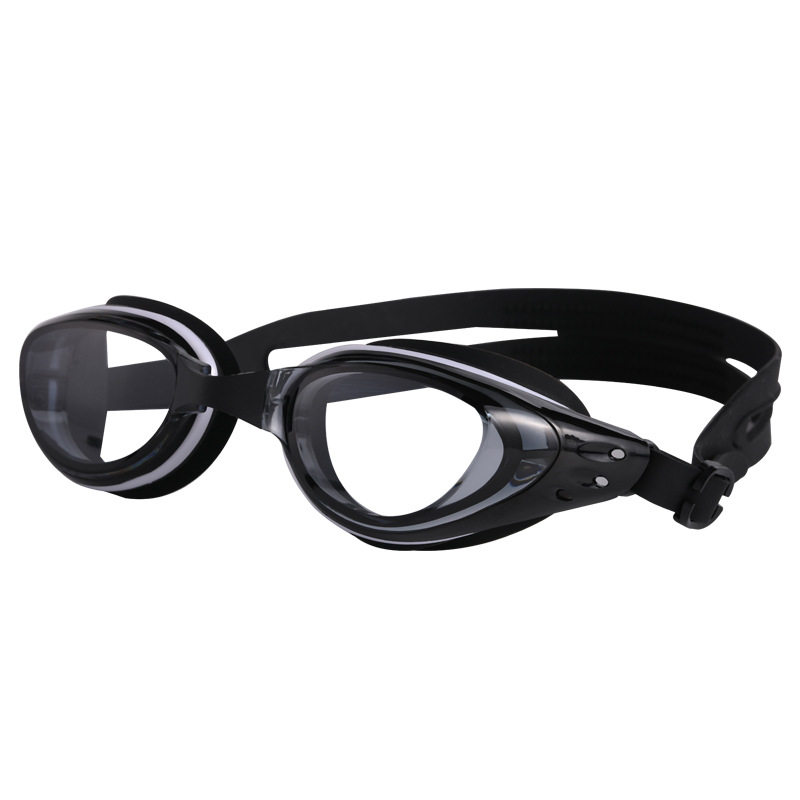 New Swimming Goggles Waterproof and Anti-Fog High-Definition Women's Myopia Swimming Cap Set Men's Adult Mid-Frame Diving Equipment Swimming Goggles