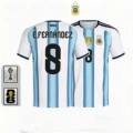 Argentina home jersey, number 8, with captain's armband