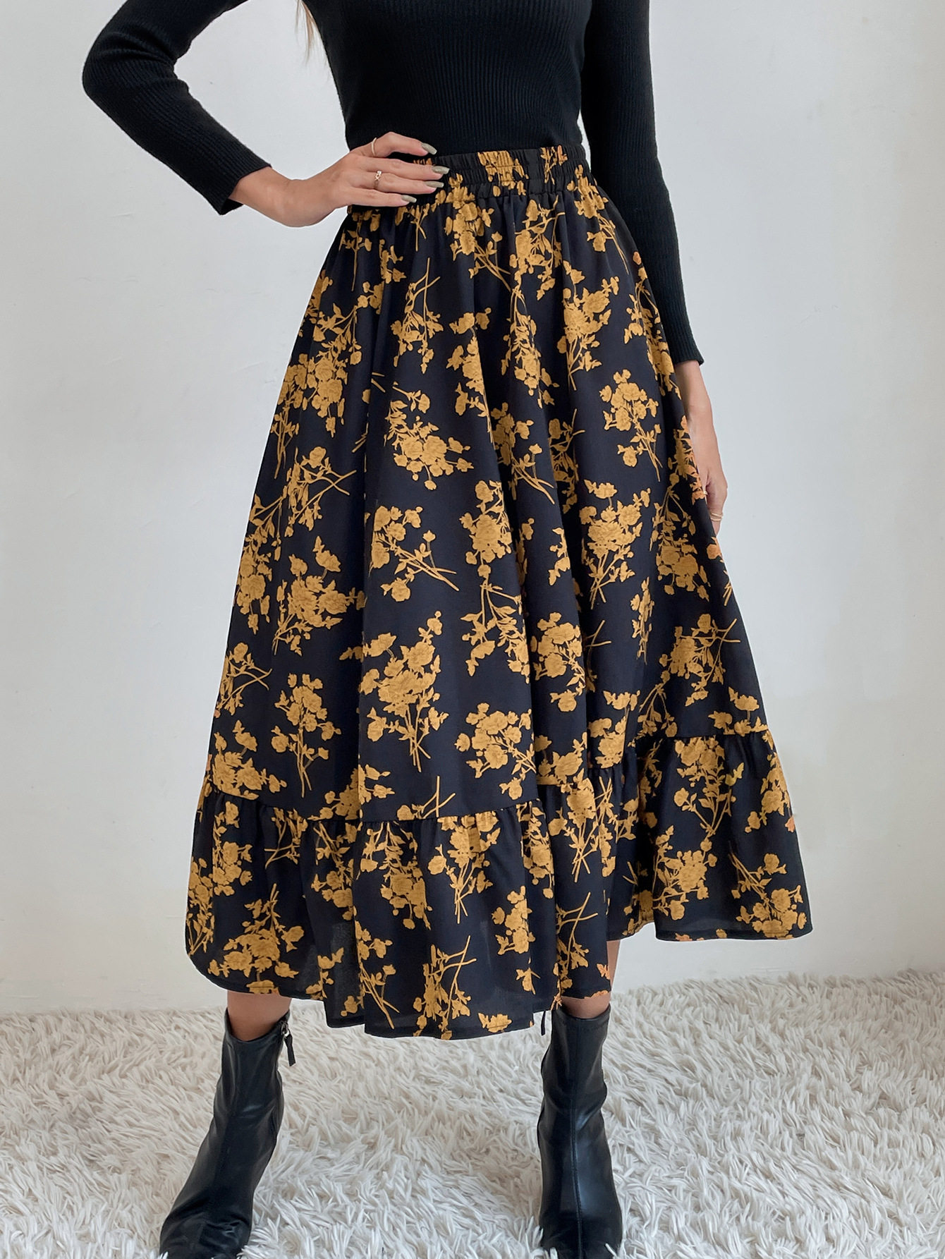 Leopard Print A Line Midi Skirt Slim Fit Elegant Style Womens Fashion Perfect for Casual or Office Wear Wholesale